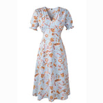 50% Off Free Shipping Plus Size Floral Print Vintage Chiffon Dress buy…