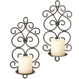 Accent Plus Iron Scrolled Wall Sconce Pair