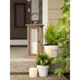 Accent Plus Rustic-Style Wood Candle Lantern - 16 inches