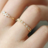 Simple Gold Color Ring For Ladies Stylish Female CZ Jewelry Daily Accessories For Girls 
