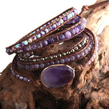 Fashion Handma Bohemian Jewelry Boho Bracelet Mixed Natural Stones Charm 5 Strands Wrap Bracelets Gift