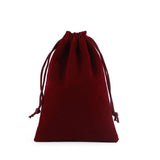 1 Pack Multi Size Wine Red Drawstring Velvet Bags Organza Storage Pouches For Christmas Wedding Gift Bags Jewelry Packaging. Mysterious jewelry gift storage bag, environmentally friendly recycling packaging bag.