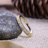 Simple Gold Color Ring For Ladies Stylish Female CZ Jewelry Daily Accessories For Girls 