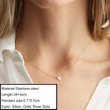 Stainless Steel Love Heart Chain Necklace Valentine's Day Women Pendant Necklaces Gift Jewelry