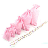 Multi Colors Imitation Cotton Linen Drawstring Organza Jewelry Bag 10pcs/lot