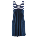 Fashion loose simple sleeveless striped summer  women dress