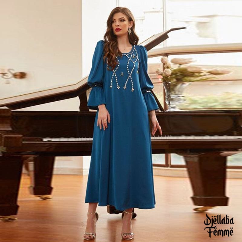 Djellaba moderne femme bleu roi | Djellaba Femme
