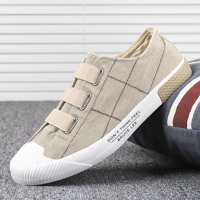 Korean style casual men's canvas shoes breathable all-match low top