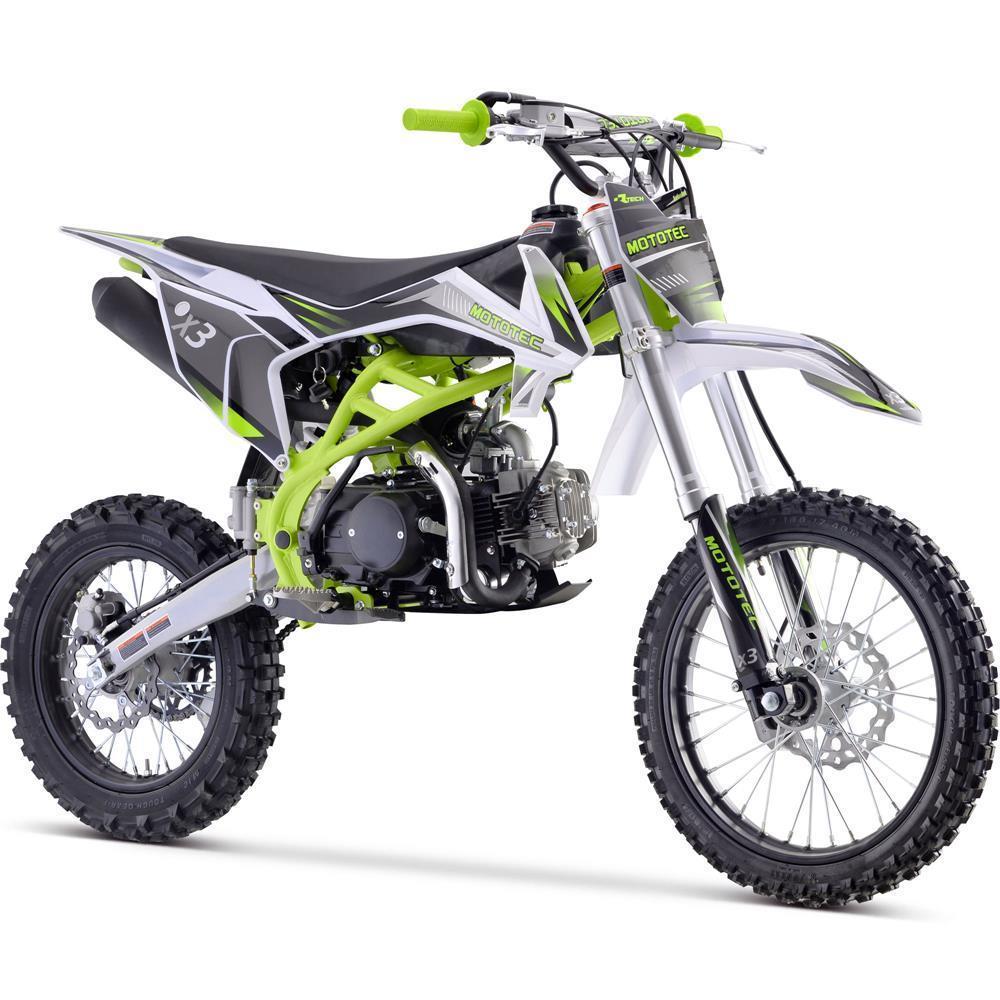 Pasteles Inhalar propietario MotoTec X3 125cc 4-Stroke Gas Dirt Bike Green – WheelyWheels