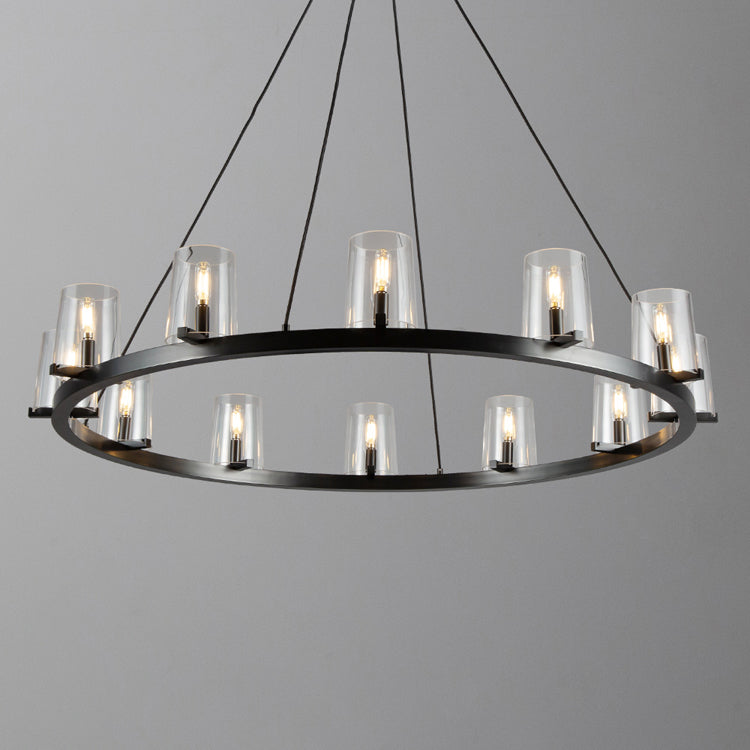 round chandelier black