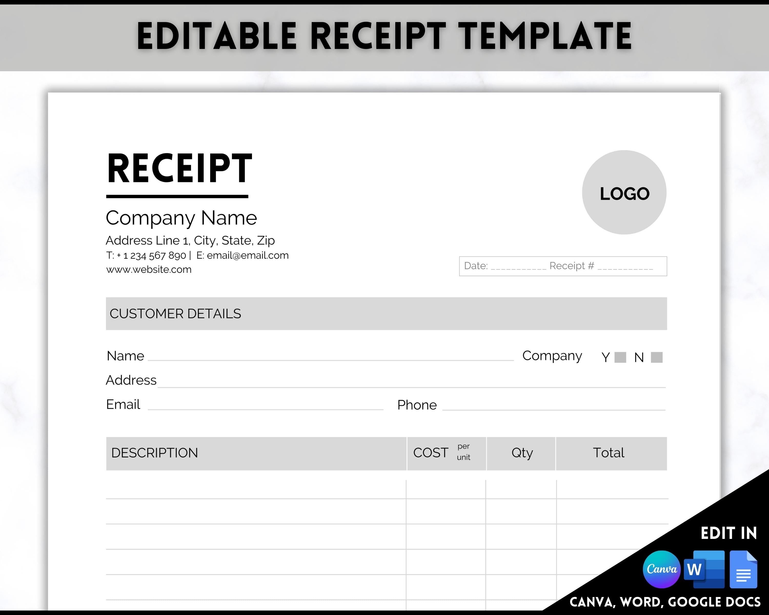 Receipt Template Small Business Quote Proposal Form