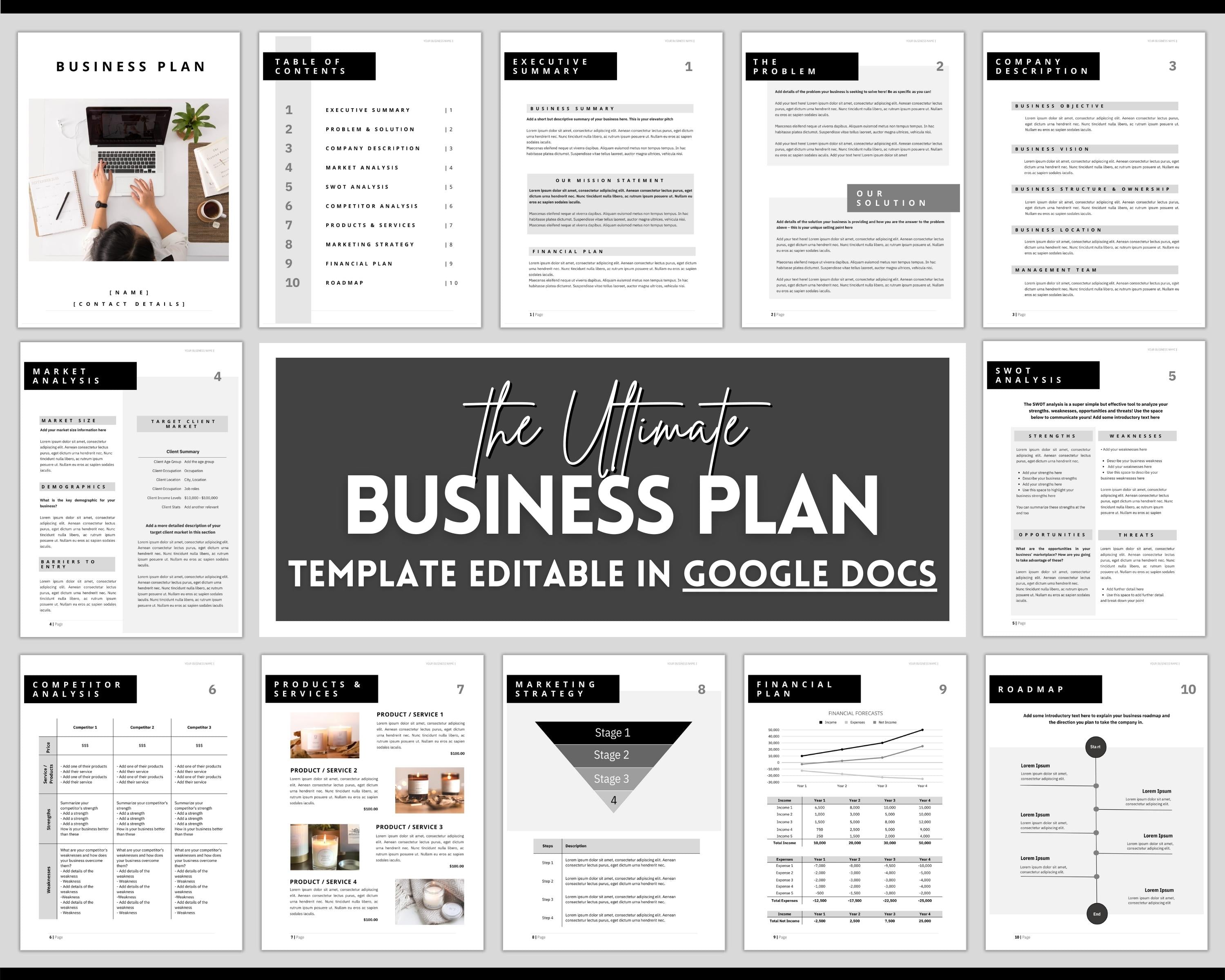 Small Business Plan Template Google DOCS