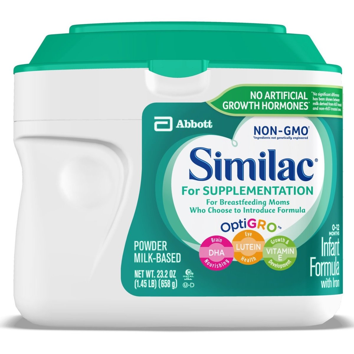 Similac For Supplementation Non-GMO Powder Infant Formula, 1.45 lbs.  Canister
