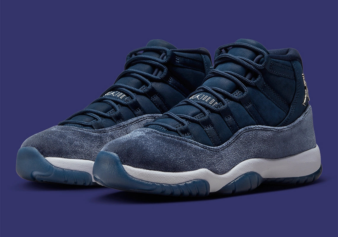 blue jordans velvet