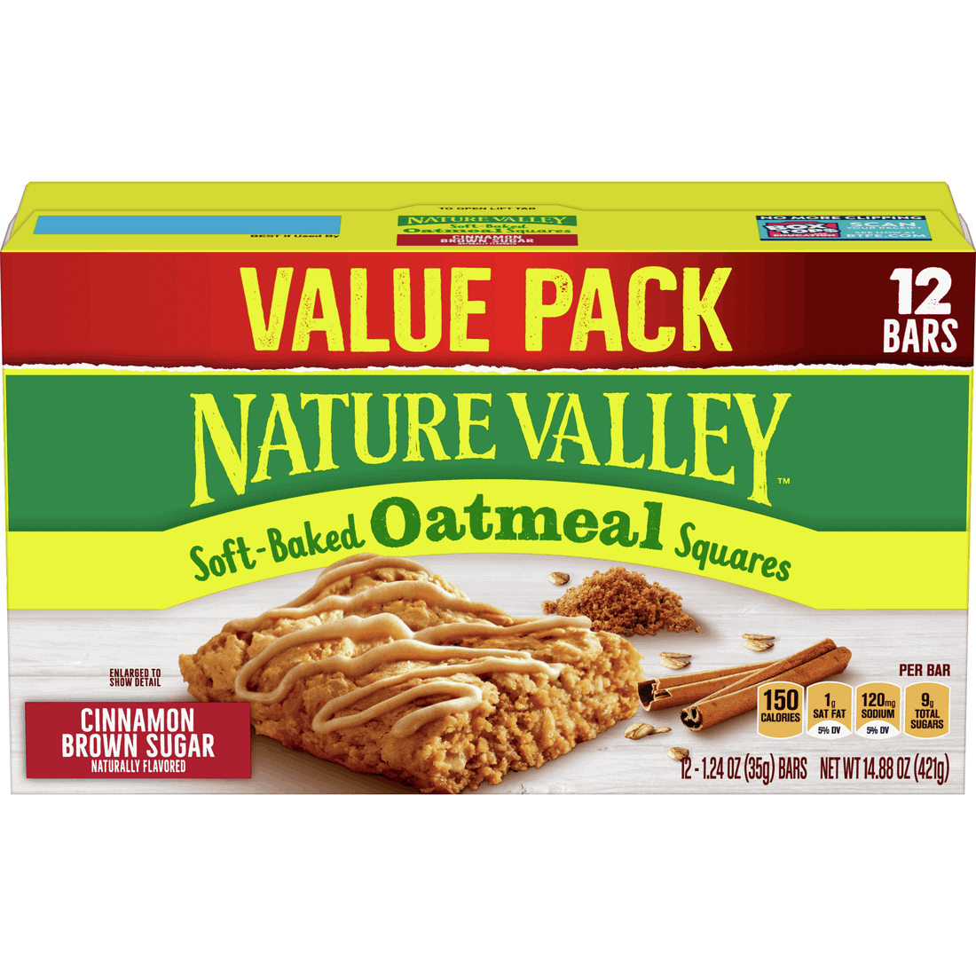 Nature Valley Oatmeal Squares Cinnamon Sugar, 12 ct