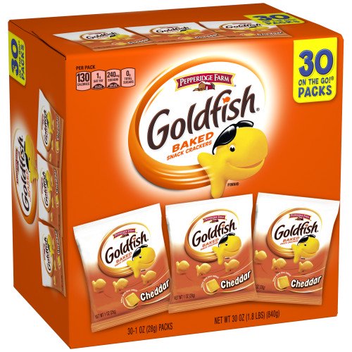 Goldfish Cheddar Crackers, Multi-pack Box, 30-count 1 oz. Packs