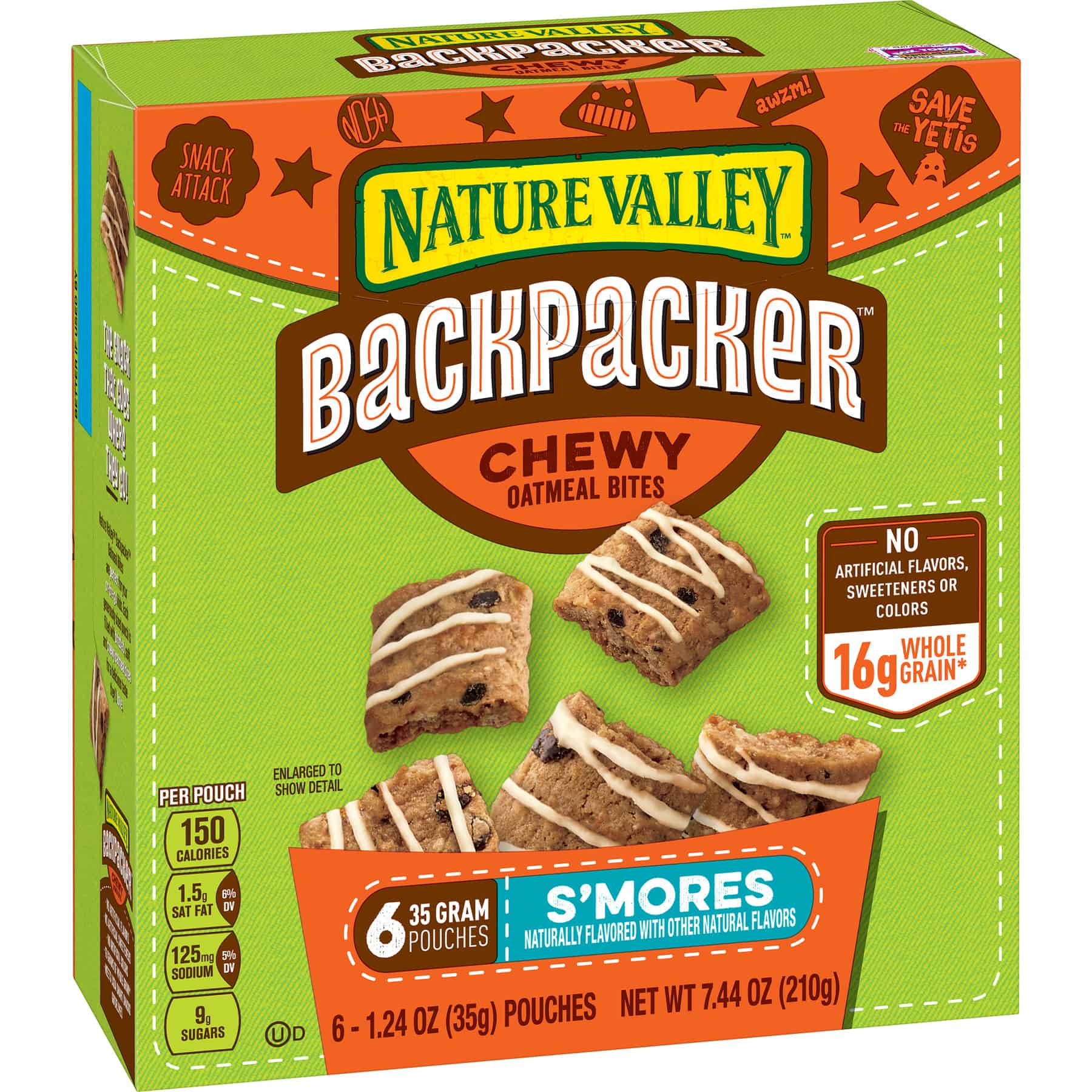 Nature Valley Backpacker S'mores Chewy Oatmeal Bites, 7.44 oz