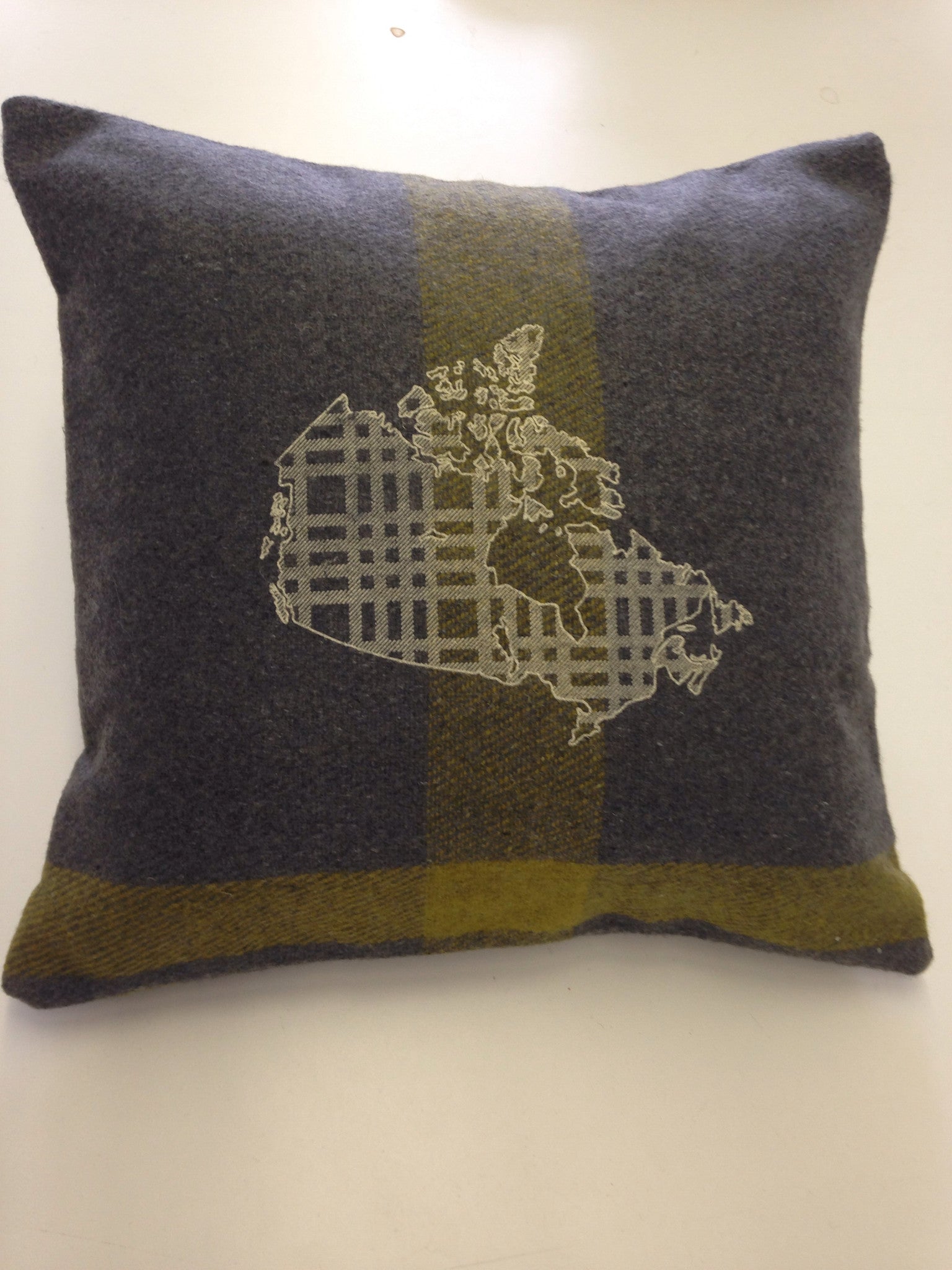 Grey Map Oh Canada Cabin Pillow