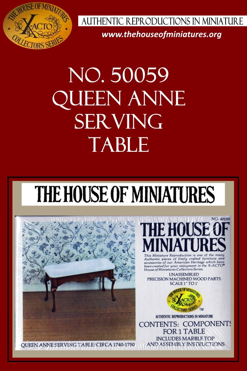 House of Miniatures Furniture Kit #40065 Xacto 1:12 scale Dollhouse Mini Miniature Hepplewhite Serving Table Kit 40065 SEALED