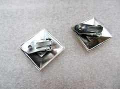 Silver Engraved Earrings, Victorian Revival, 1950s Vintage Jewelry