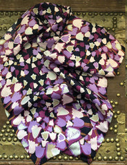 Echo Silk Scarf, Long 52" by 7", Purple Mauve Tulips, Vintage Ladies Accessories
