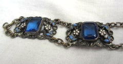 NOW SOLD Czech Glass Bracelet, Enamel, Art Deco Neiger, Vintage Jewelry