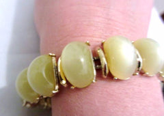 Pale Green Moonglow Lucite Bracelet, 1950s Jewelry