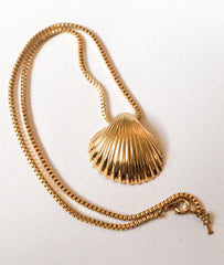 NOW SOLD Trifari Necklace, Shell Pendant, 1960s Vintage Jewelry SALE