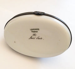 NOW SOLD Limoges Box, Peint Main, Porcelain, Yorkshire Terrier Dog, Vintage Home Decor