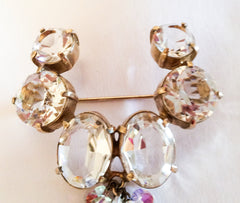 Modernist Atomic Pin, Dangley Crystal Glass, Art Deco Revival