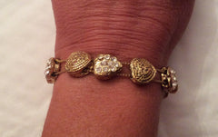 NOW SOLD Victorian Revival, Heart Slide Bracelet, Rhinestone Vintage Jewelry