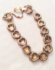 NOW SOLD Victorian Revival, Heart Slide Bracelet, Rhinestone Vintage Jewelry