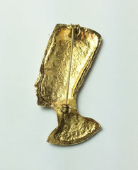 NOW SOLD Egyptian Revival Nefertiti Brooch, 1960s Vintage Jewelry