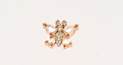NOW SOLD Rhinestone Butterfly Pendant, Gold with Silver, Vintage Jewelry