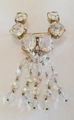 Modernist Atomic Pin, Dangley Crystal Glass, Art Deco Revival