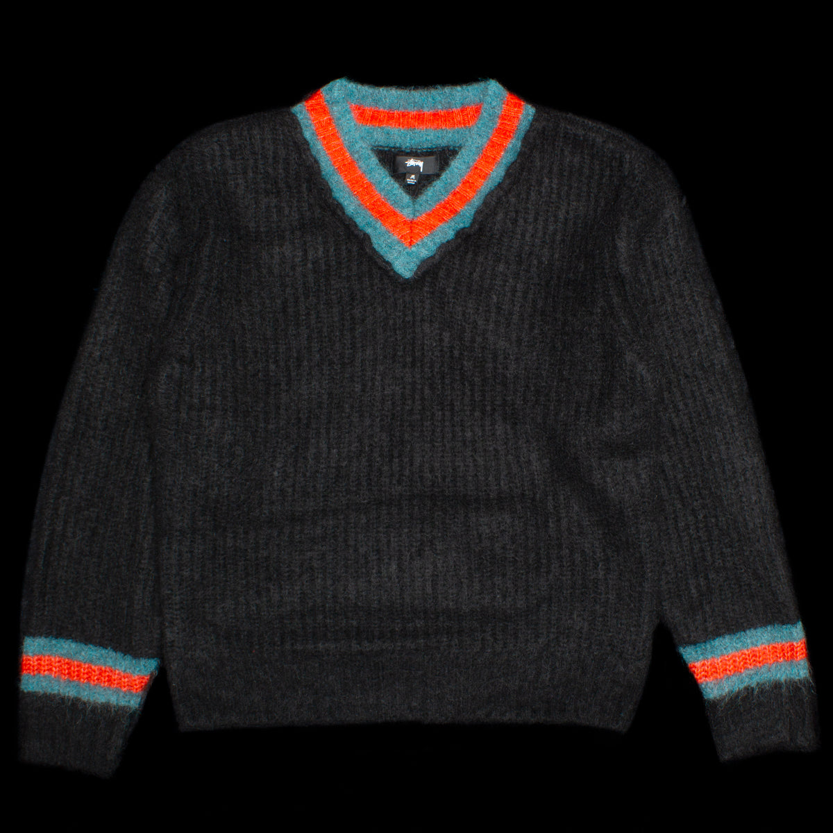 15895円通販 本物 イイスタンダード Stussy MOHAIR TENNIS SWEATER 黒