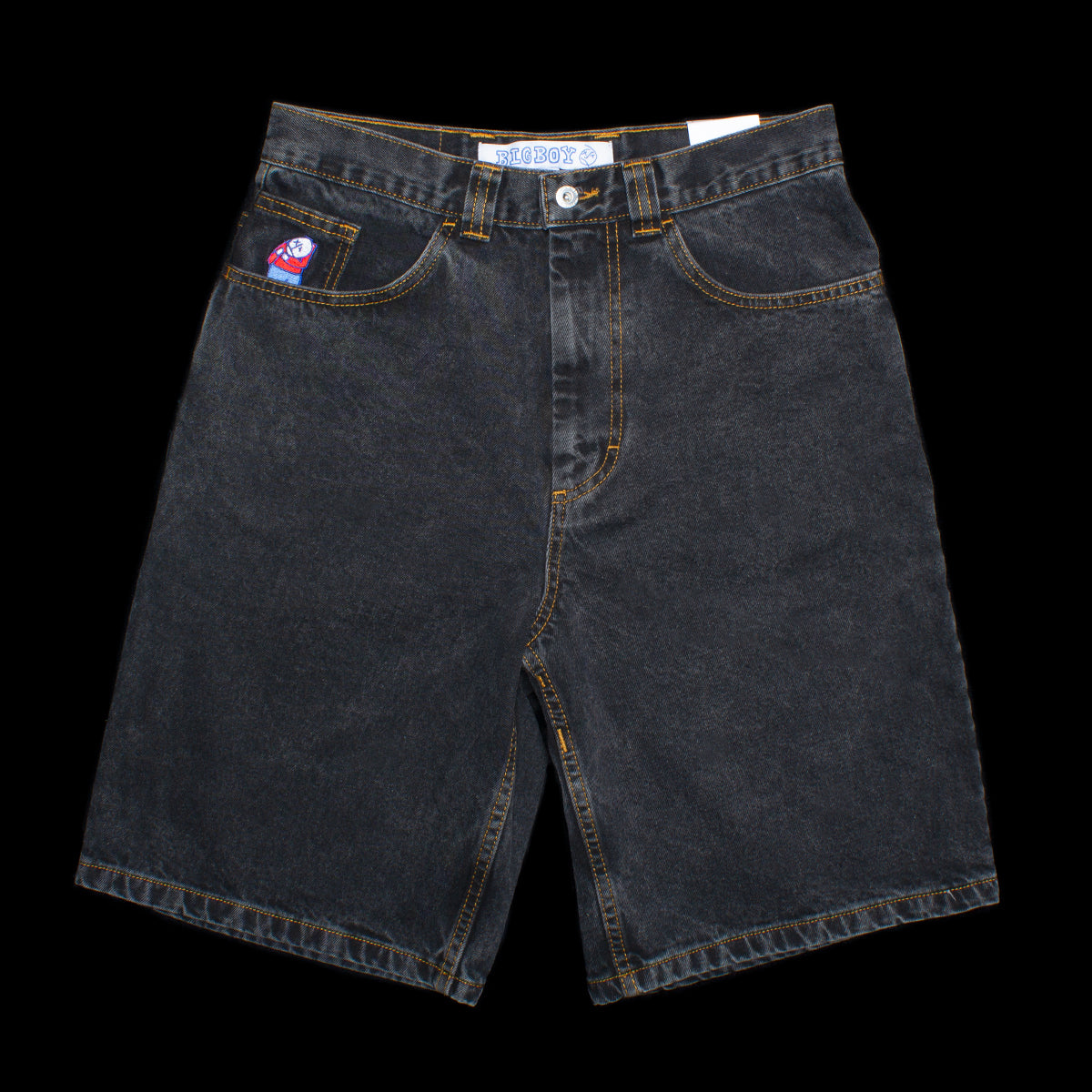 POLAR SKATE BIGBOY SHORTS WASHED BLACK-www.steffen.com.br