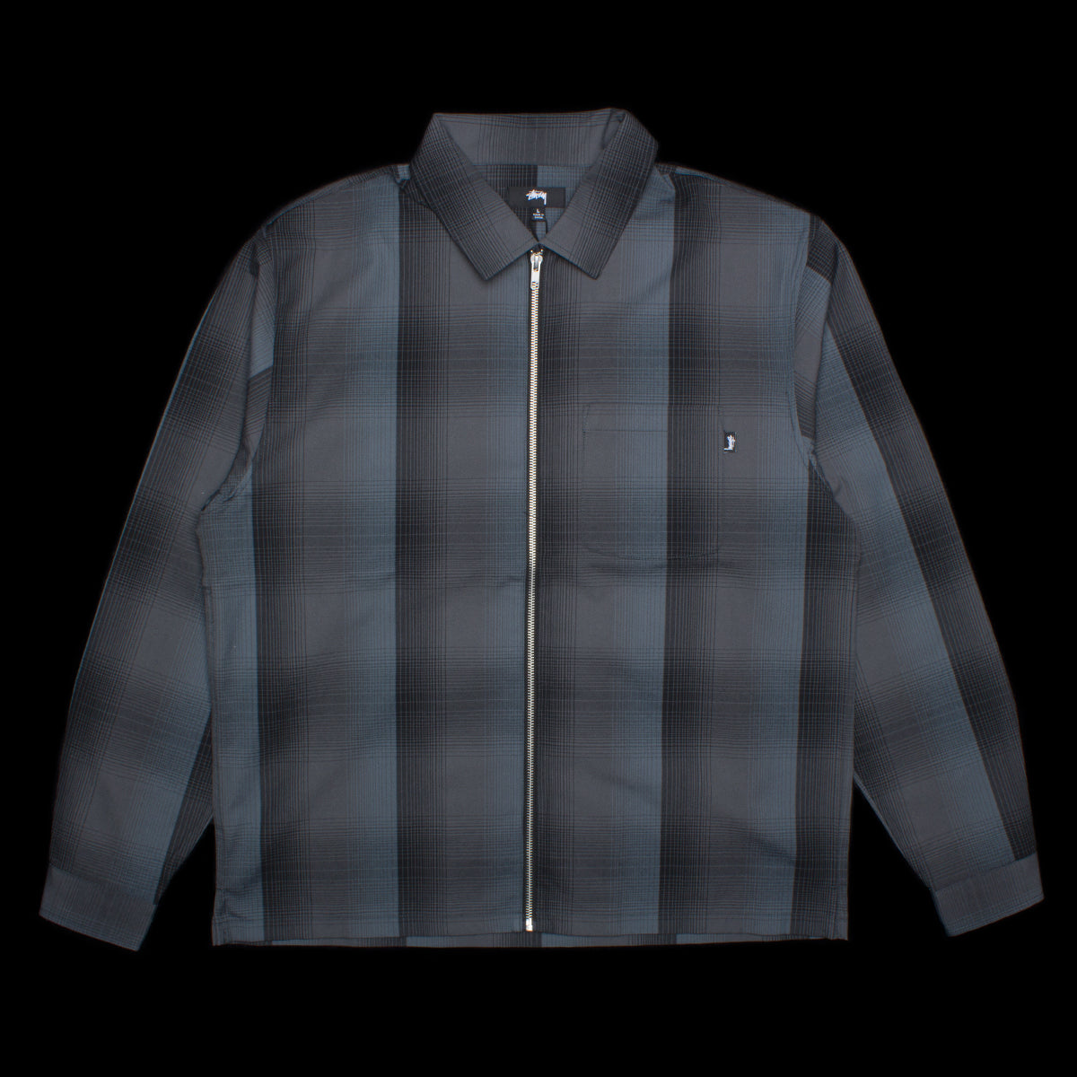 Shadow Plaid Zip Shirt