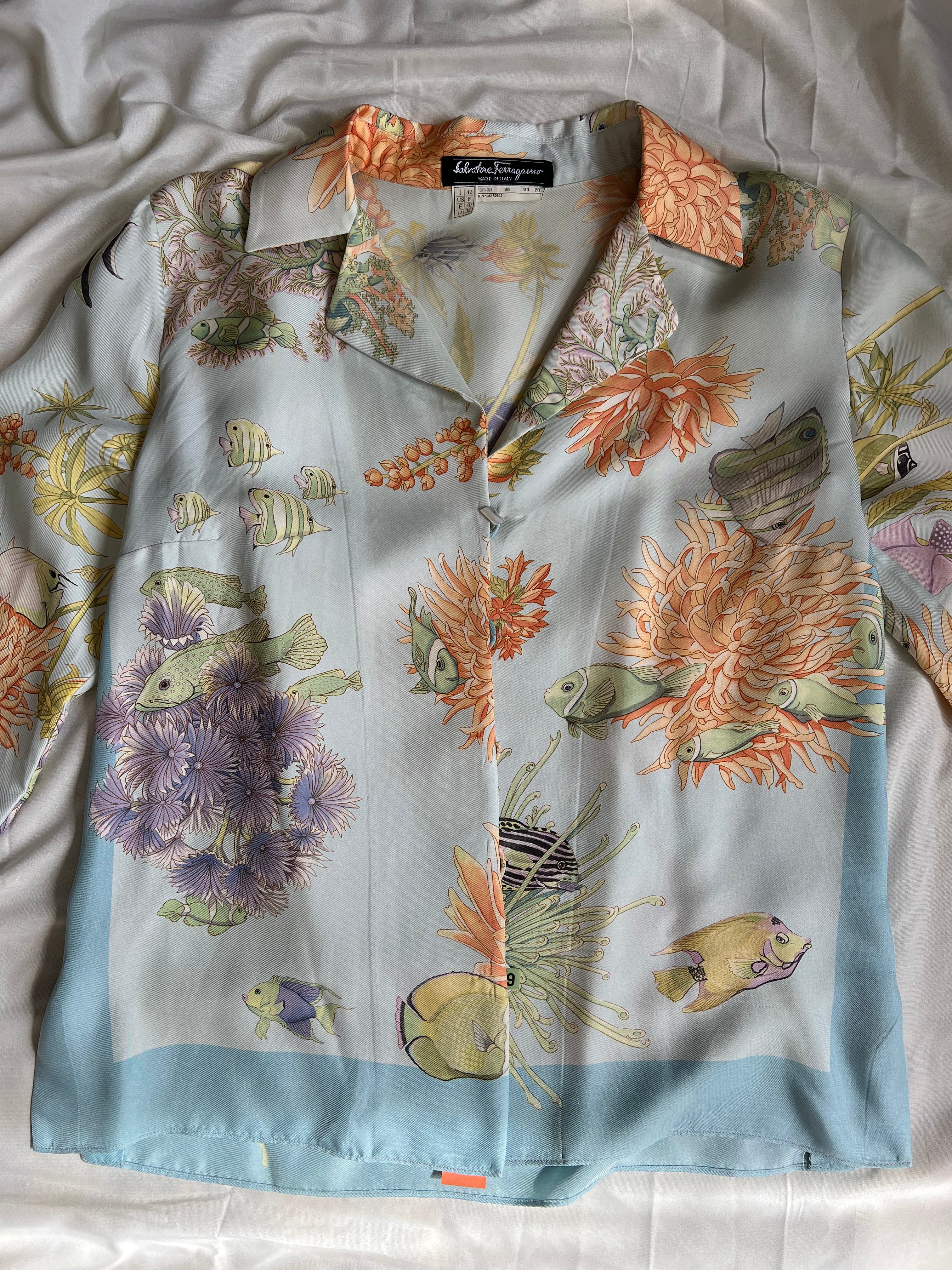 Salvatore Ferragamo Silk Blouse Vintage