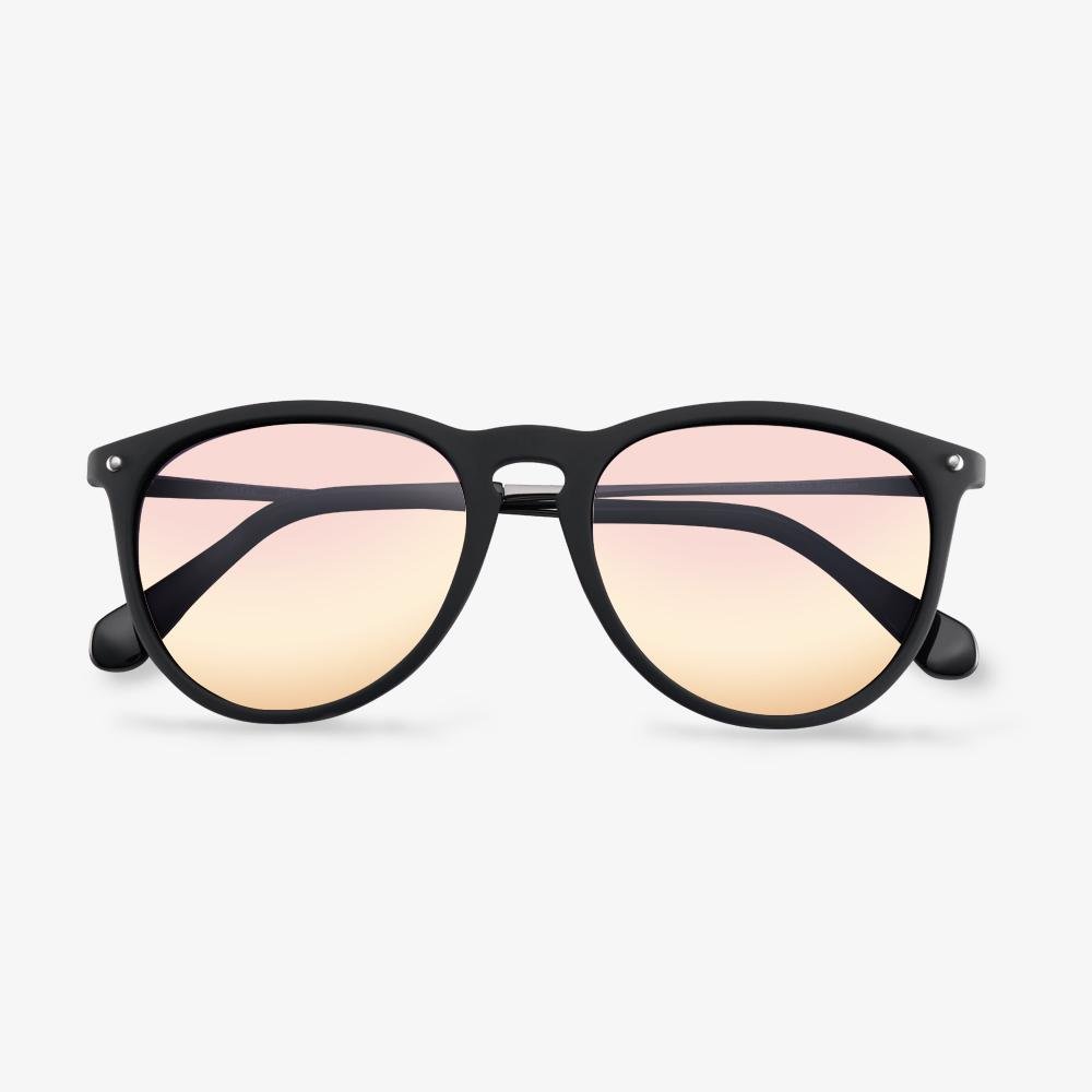 Matte Black Round Sunglasses - Amy | KoalaEye