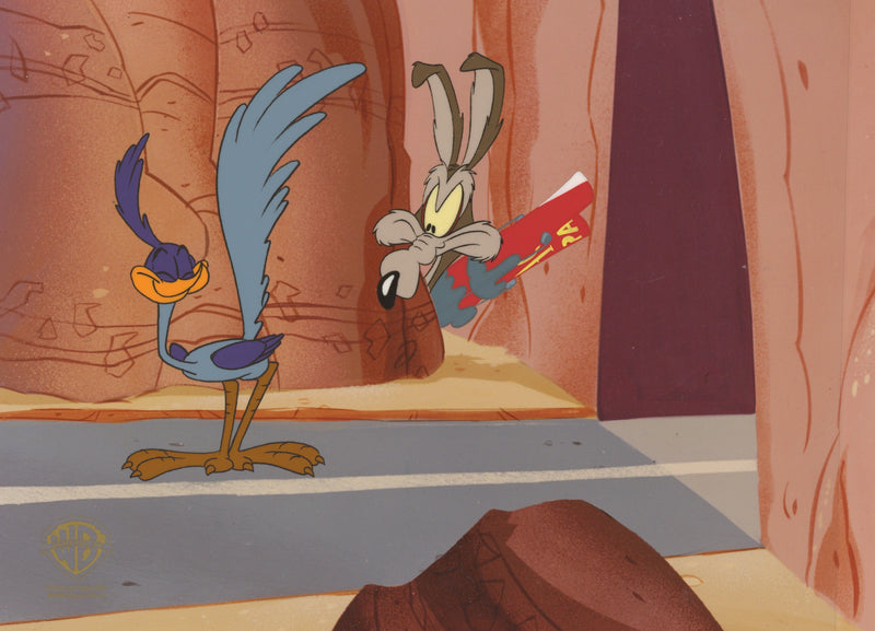 Looney Tunes Original Production Cel: Wile E. Coyote and Roadrunner –  Clampett Studio