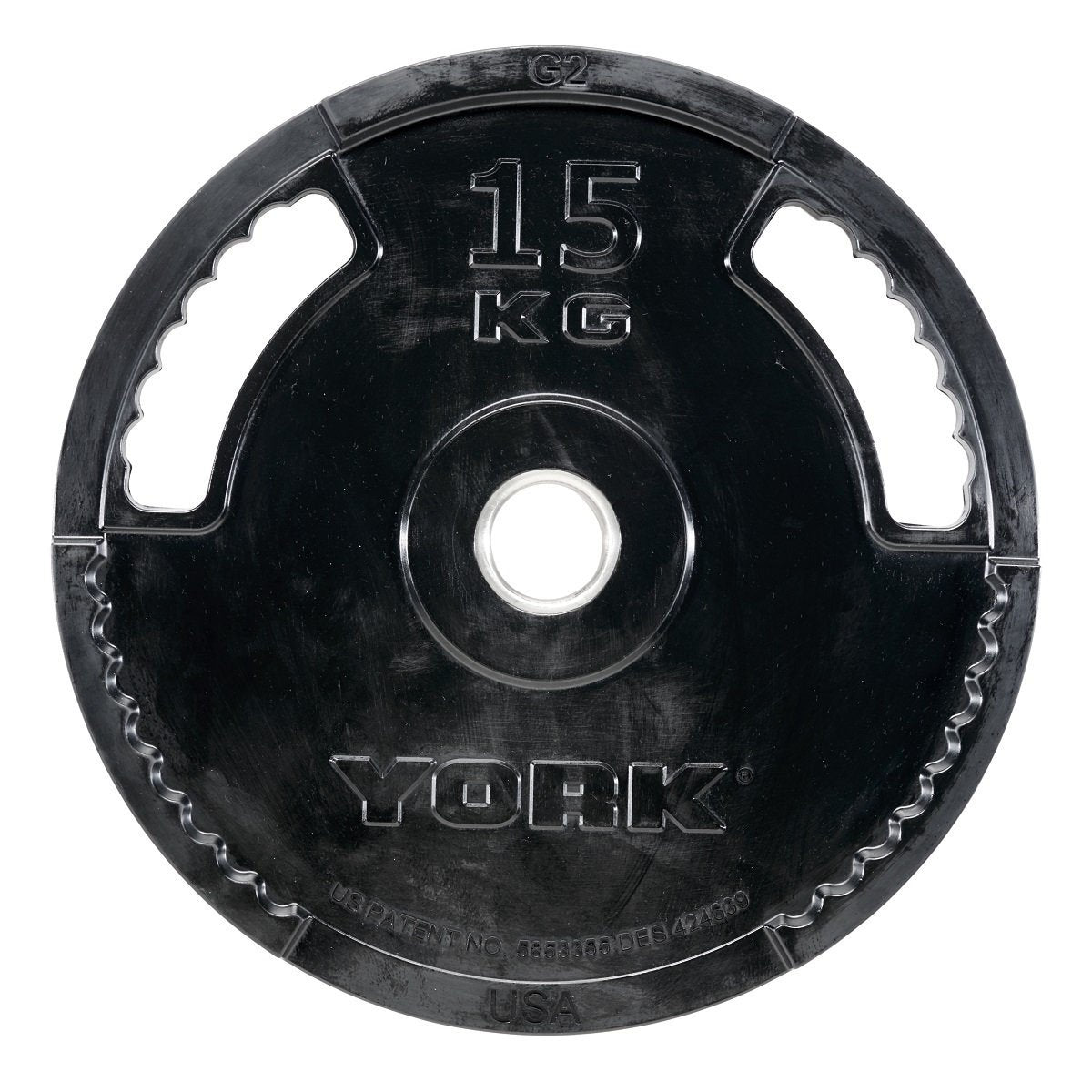 York 15kg G2 Rubber Thin Line Olympic Weight Plate