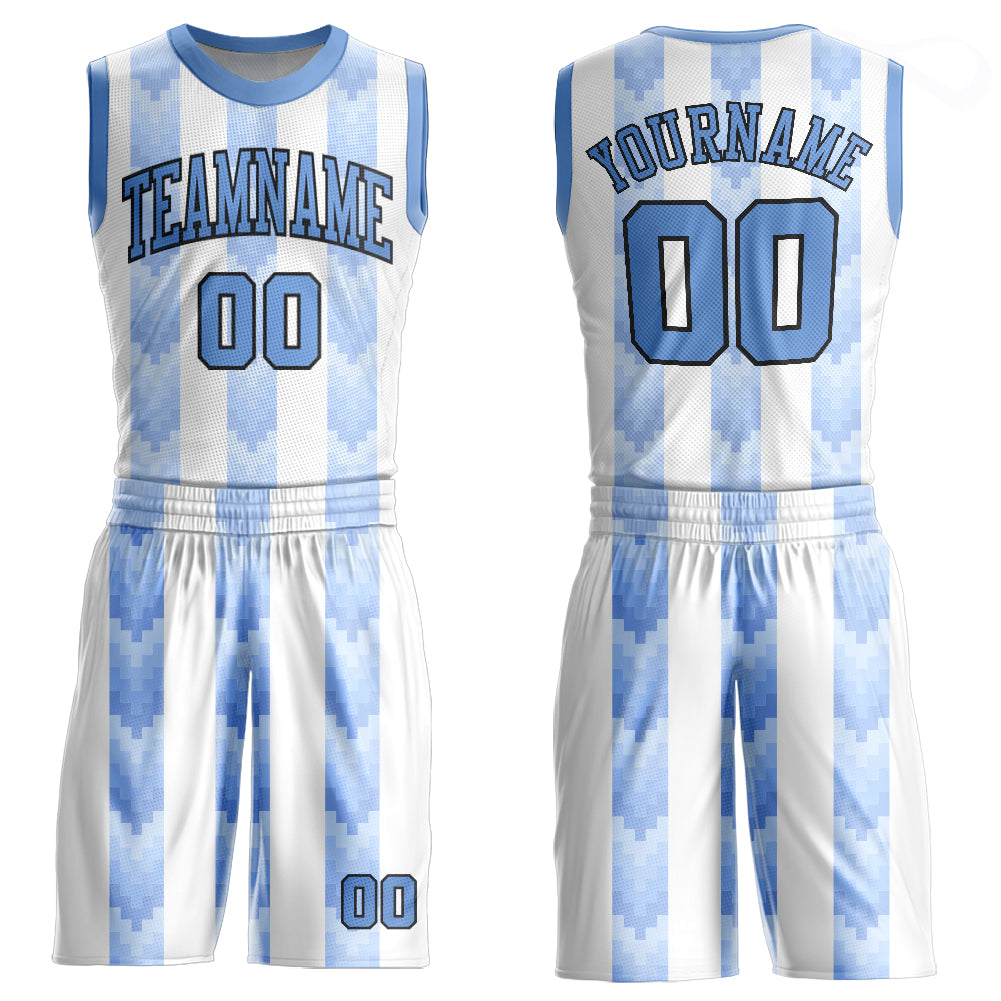 Custom Navy Silver Round Neck Sublimation Basketball Suit Jersey Discount