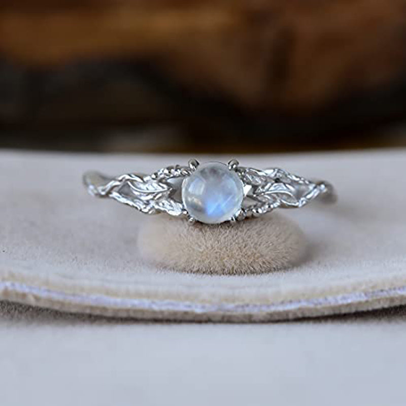 Genuine Moonstone Ring Sterling Silver