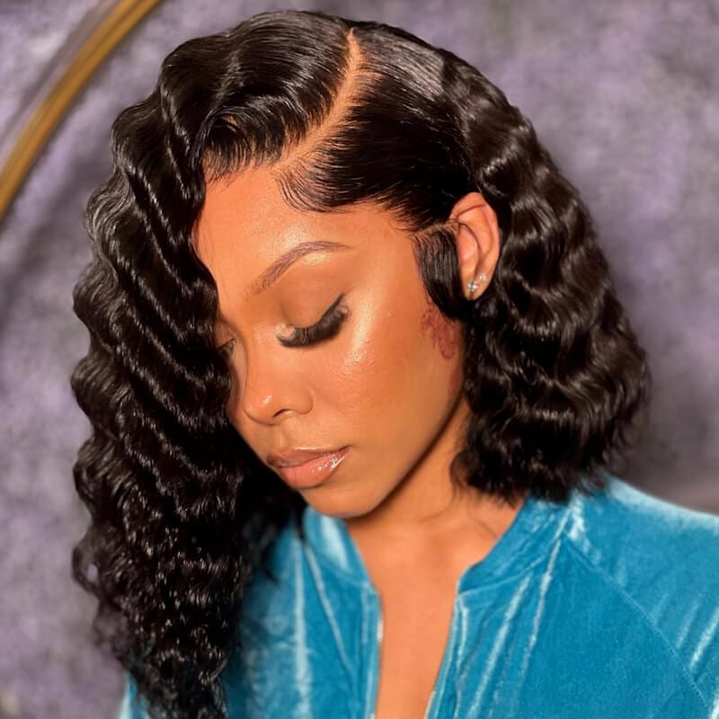 deep side part lace wig