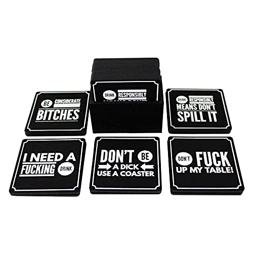 Funny Coasters for Drinks, Set of 10