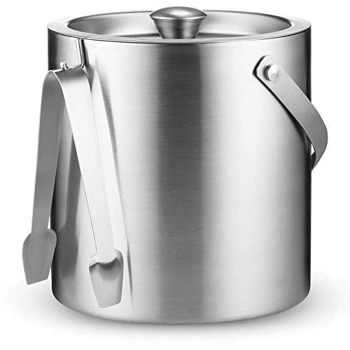Double-Wall Stainless Steel Insulated Ice Bucket With Lid