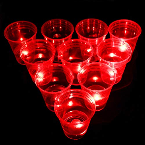 LED Beer Pong Cups and Glow-in-The-Dark Balls,22 Set