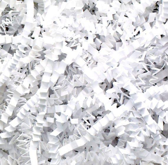 500G WHITE CRINKLE CUT /ZIGZAG Shredded Paper gift Hamper Filler gift box