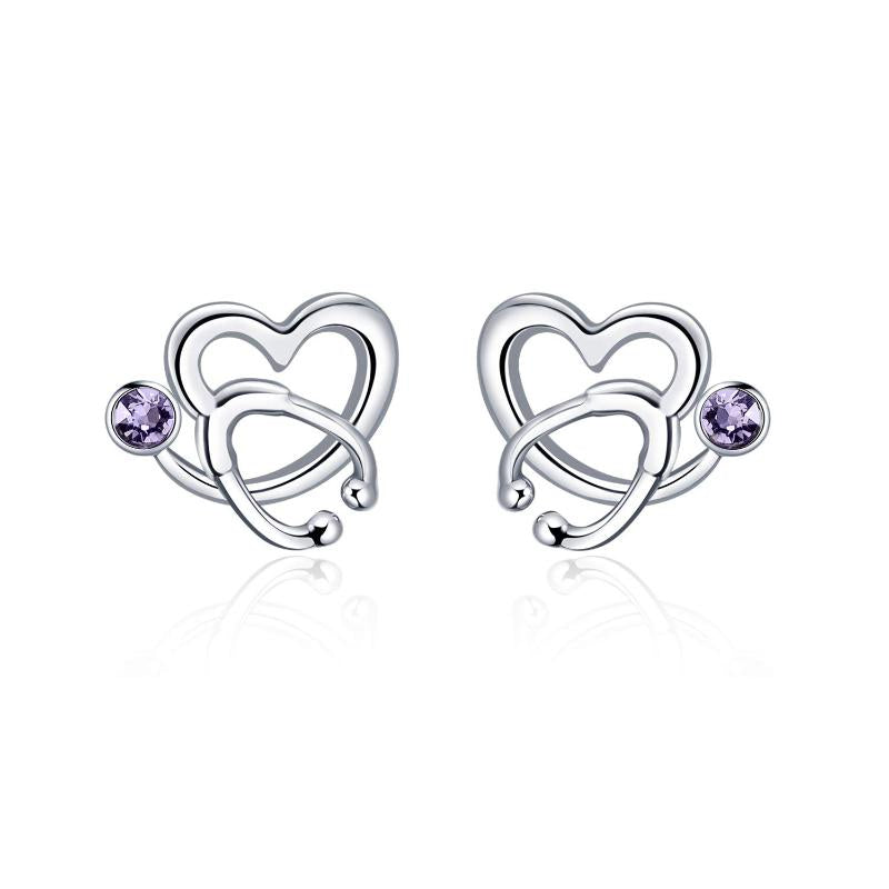 Sterling Silver Stethoscope Earrings